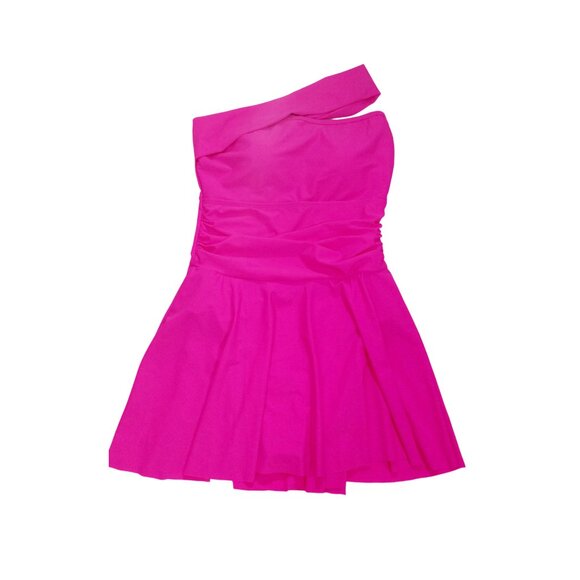 Hot Pink One Shoulder One Piece Swim Dress/Swimsuit M *NWOT* - Picture 9 of 9